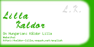 lilla kaldor business card